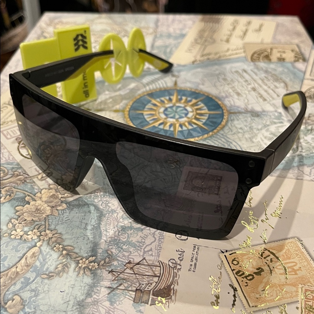All in motion -Rubberized Plastic Shield Sunglasses